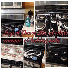 These simple methods will have your stove clean and when the burners are smoking from spilled oil or your drip pans are blackened from burned on food, you can clean those components and get your. How To Clean Black Range Stove Top Mix 1tsp Of Dawn And 2 Tbsp Of White Vinegar Let It Soak About 15 Mi Clean Stove Clean Stove Burners Diy Cleaning Products