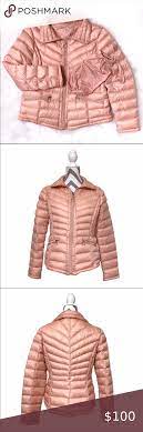 Michael Kors Packable Pink Puffer Jacket Nwt Lg In 2021 Michael Kors Puffer Coat Pink Puffer Jacket Black Faux Leather Jacket