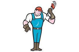 Plumber Standing Monkey Wrench Carto Monkey Wrench Plumber Cartoon Styles