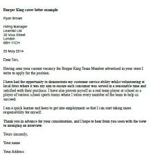 Burger King Cover Letter Example Learnist Org
