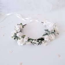 The rings are joined together just like the happy couple. Bridal Flower Crown White Hair Crown Bridesmaids Etsy Bridal Flower Crown Flower Crown Wedding Bridal Flowers