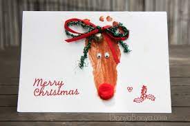 This is a super easy tutorial, took me about 10 min to make and it turned out so pret. Rudolph Baby Footprint Christmas Cards Danya Banya