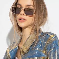 NEW VALENTINO SUNGLASSES, WOMEN GOLD SQUARE EYEWEAR VALENTINO