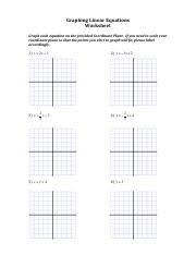Download free printable and editable algebra equations and. Ws3 Graphing Linear Equations Pdf Graphing Linear Equations Worksheet Graph Each Equation On The Provided Coordinate Plane If You Need To Scale Your Course Hero