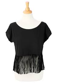 Thereafter, cut out the fringes at the bottom side of the shirt. Diy Leather Fringe Cropped T M J Blog