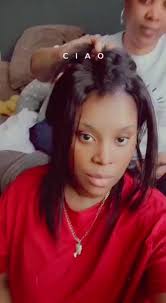 Middle Part Wit Bangs Bob Hairstyles Black Girl