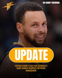 🚨🛑BREAKING: Stephen Curry out tomorrow versus Memphis.