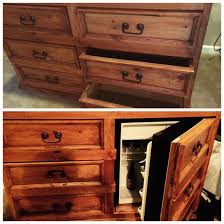 Need a cabinet to house a mini fridge or wine fridge with some storage, we can build a cabinet to showcase your wine or mini fridge with one of our custom build cabinets that covers a small refrigerator on the one side and browse our resources for diy projects you can complete yourself. Dresser Turned Into Hidden Mini Fridge Bar Kept The Drawers On The Left Intact Mini Fridge Cabinet Mini Fridge Bar Mini Fridge