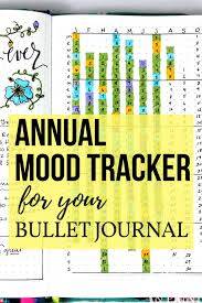 bullet journal mood tracker layout for annual tracking