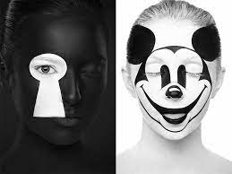 Snazaroo face paint & body paint halloween set black & white make up skeleton. Faces Of Models Transformed Into 2d Images With Face Paint Colossal