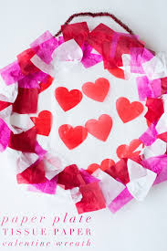 How about a valentine's day wreath made with items from dollar tree? Paper Plate Tissue Paper Valentine Wreath Glue Sticks And Gumdrops