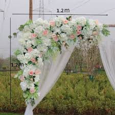 1set 120cm European Style Diy Wedding Stage Decor Artificial Flower Wall Arch Silk Rose Peony Plant Mix Design Decor Flower Wall Artificial Flowers Wedding Stage Decor Flower Wall