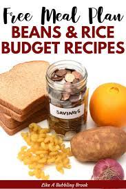 My Dave Ramsey Meal Plan For A Beans And Rice Budget Free Pdf Meal Planning Money Saving Meals Budget Freezer Meals