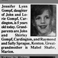 Jennifer Lynn Gompf 5th Birthday 1992