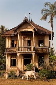 1930 S Abandoned French Colonial Villa With Cow Kandal Province Cambodia French Colonial Colonial Architecture Old Abandoned Houses