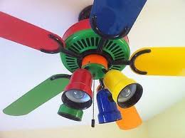 Multicolor Multi Colored 52 Ceiling Fan Kids Red Blue Orange Ceiling Fan Ceiling Fan With Light Kids Ceiling Fans