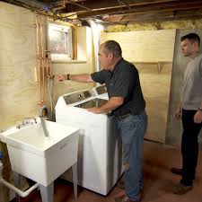 Allows sink installation without breaking concrete. How To Install A Basement Laundry This Old House