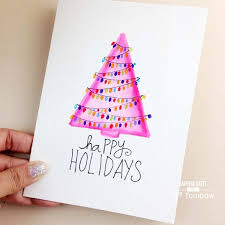 Fill up your card with patches of the colours you. 7 Diy Holiday Watercolor Cards To Send Out To Friends Make And Takes