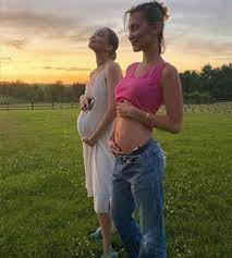 You can definitely tell that little gigi is super happy about finally having a little sister to. Bella Hadid Shares Rofl Two Buns In The Oven Post With Pregnant Sister Gigi Hadid