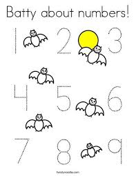 Batty About Numbers Coloring Page Twisty Noodle Coloring Pages Halloween Coloring Pages Kids Worksheets Printables