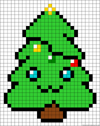 Christmas Tree Kawaii Perler Bead Pattern Pixel Art Noel Dessin Quadrille Dessin Petit Carreau