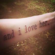 I love my wife tattoo. My First Tattoo From The Beatles Song I Love Her For My Wife And Daughter Imgur