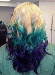 Blonde Teal Blue Purple Dyed Ombre Hair Color Iluvpibbles Ombre Hair Color Dark Green Hair Hair Styles