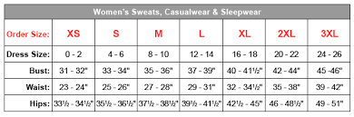 Sizes For Womens Hoodies Sweats Casualwears Sleepwear