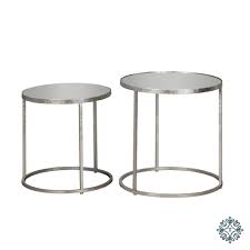 Mirrored coffee table and end tables. Avery Set Of Two Side Tables Round Mirrored Silver