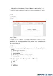 Soal latihan microsoft access 2007 1. Bimbingan Tik Worksheet