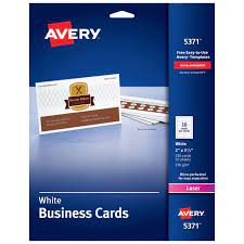 I scanned the front and back of my vax card and put the image scans on the avery ms word doc template (search for 5392 on the avery website to download the template). Avery Business Cards 2 X 3 1 2 Sure Feed Laser 250 Cards 5371 Avery Com