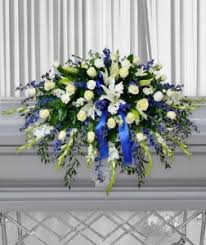 Full couch and half couch. Carter Blue Casket Flowers In Baytown Tx Black Orchid Florist Llc
