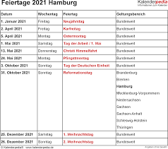 Christi himmelfahrt wird jedes jahr im mai gefeiert. Feiertage Hamburg 2021 2022 2023 Mit Druckvorlagen