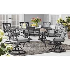 Member S Mark Agio Hastings 8 Piece Round Patio Dining Set With Sunbrella Fabric Dealepic Patio Dining Set Patio Dining Outdoor Dining Furniture