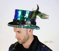 Love Khaos Top Hats With Led Lights Festival Outfits Men Green Festival Outfit Festival Hat
