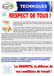 Le snapatsi dénonce le comportement d'un officier envers le personnel technique. Techniques T I A C A La Crs 7 De Deuil La Barre