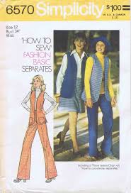1970s Misses Vest Short Skirt Pants Simplicity 6570 Vintage Sewing Pattern Size 12 Bust 34