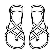Sandals coloring page to color, print or download. Sandals Coloring Pages