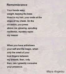 Remembrance Maya Angelou Poems Remembrance Maya Angelou