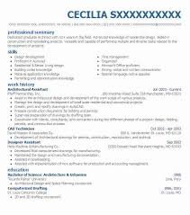 architectural assistant resume example