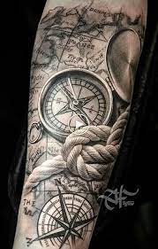 zwarte klok tattoo met staande poort the night c black clock gate map tattoos nautical tattoo sleeve compass tattoo design nautical tattoo