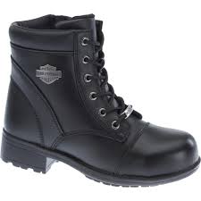 • full grain leather upper Harley Davidson Raine Women S 8 5 M Black Steel Toe Boot D83883 The Home Depot