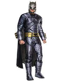 Armored batman muscle chest jumpsuit with 3d gauntlets, 3d boot tops, belt, cape, and vinyl 1/2 mask officially licensed by dc comics look for additional dawn of justice costumes from rubie's, including aquaman, superman, and wonder woman rubie's offers licensed character costumes and accessories in sizes and styles for the entire family Batman V Superman Dawn Of Justice Deluxe Batman Armored Mens Costume Mens Costumes For 2019 Wholesale Halloween Costumes