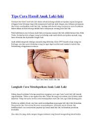 Berbagai cara pun dilakukan untuk mendapatkan si buah hati. Tips Cara Hamil Anak Laki