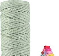 flipped 100% Natural Macrame Cotton Cord,3mm x109 Yard Twine String Cord  Colored Cotton Rope Craft Cord for DIY Crafts Knitting Plant Hangers ...