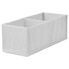 Stuk Box With Compartments White Gray 7 X20x7 Ikea In 2020 Ikea Storage Spaces Small Organization