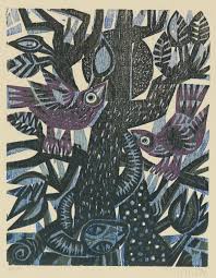 Artistic Bird On Tree Drawing Pin On Printmaking