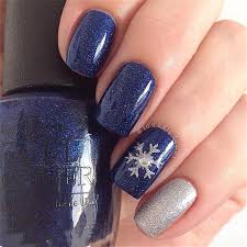 Two of the nails feature glitter stripes and pearls while the other nail has. Dark Blue Acrylic Nail Designs Attractive Nail Design