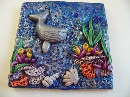 Join me in my studio as i collaborate with three other fantastic colorado youtube artists. 4x4 Square Polymer Clay Tile Ocean Collection White Ceramic Tile Underlay Created By Shooshoo Jewelry Clay Crafts Polymer Clay Crafts Clay Tiles