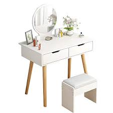 (2) total ratings 2, $123.99 new. Artethys White Dressing Table With Mirror And Drawers Adjustable Led Light Design Makeup Vanity Table Stool Set Modern Dresser Vanity Desk For Bedroom Lounge With Makeup Organizer Home Kitchen Dressing Tables